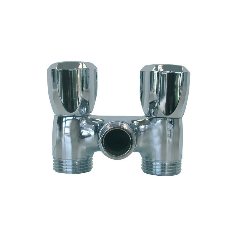 Symmetric double tap-chrome plated brass