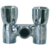 Symmetric double tap-chrome plated brass