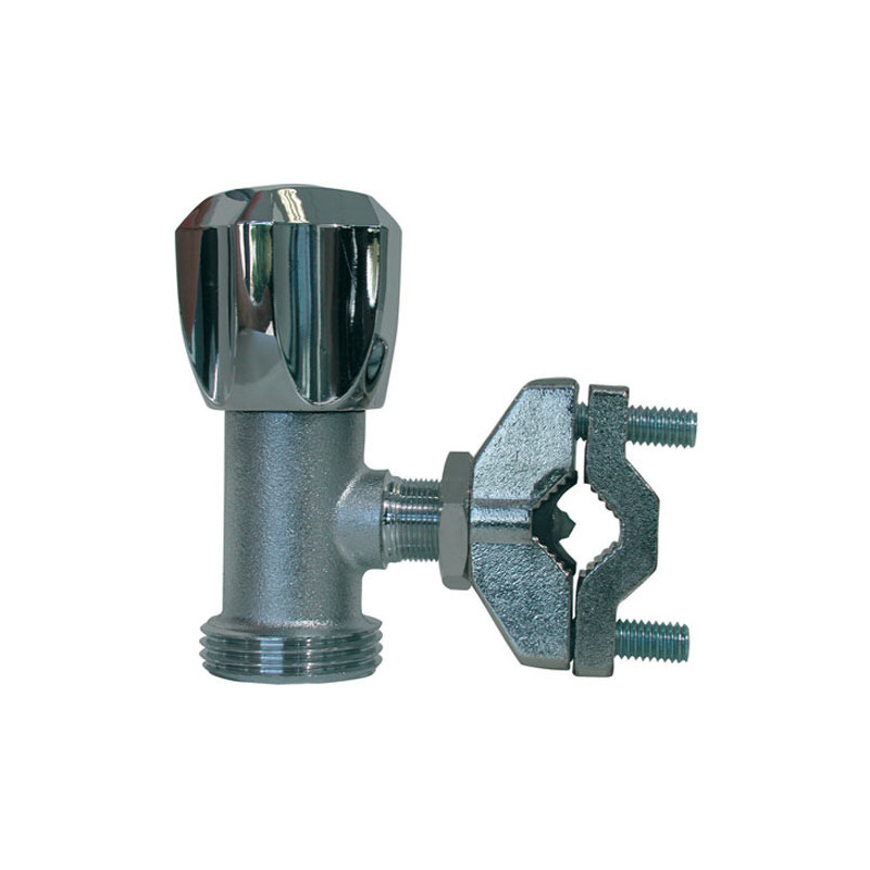 Self-drilling angle tap-for copper pipe  Ø 16-chrome plated brass