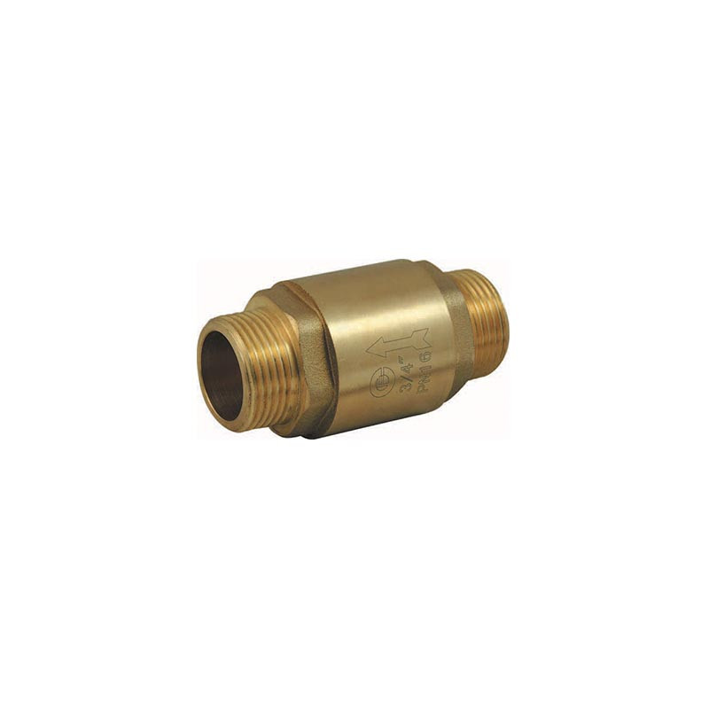 M/M  brass spring check valve with polymer disc