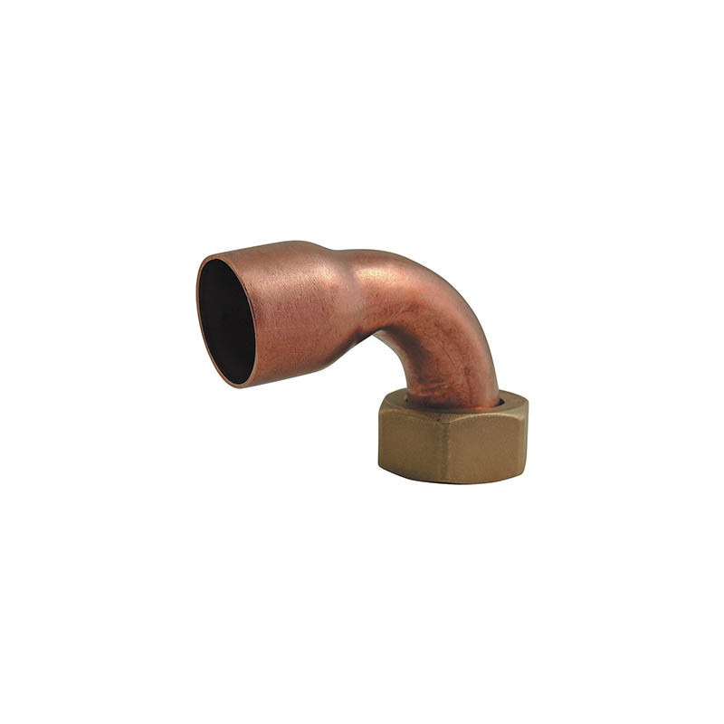 Copper-brass fitting, elbow 2-pcs with flanged end
