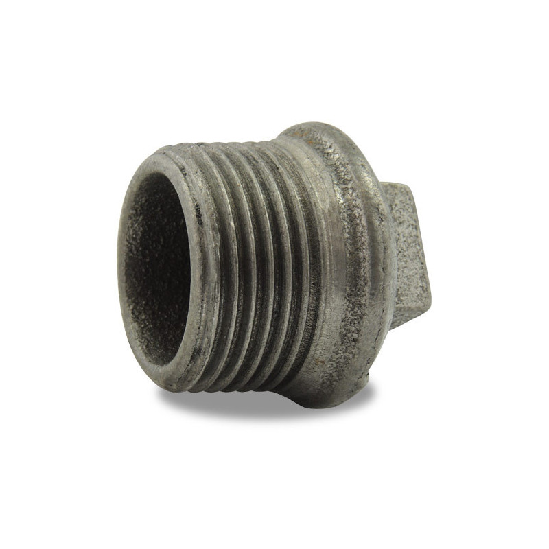 Flanged Male cap, black