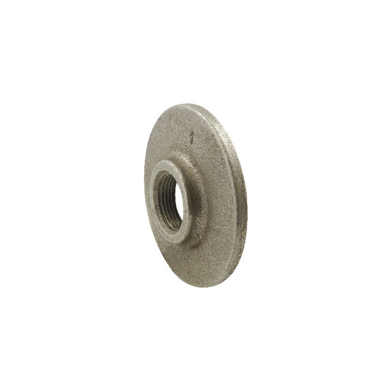 Female threaded round flange without bolt hole, black