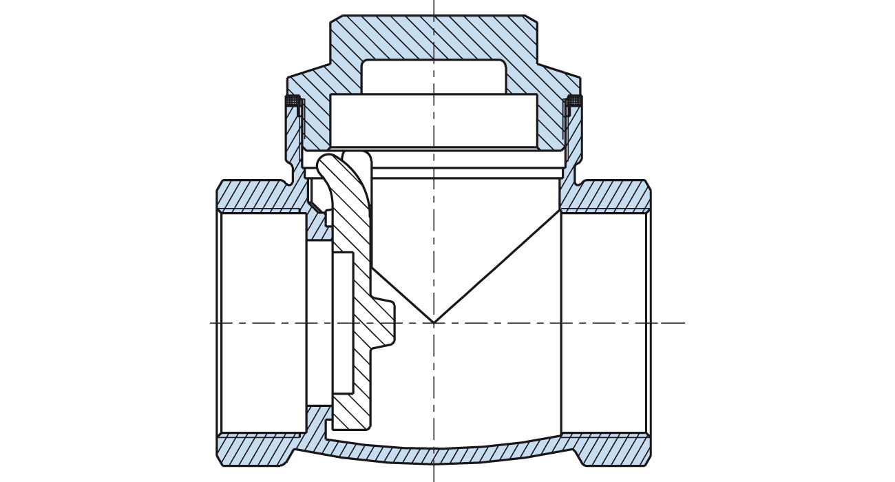 Clapet à battant laiton horizontal - siège métal - PN16/10