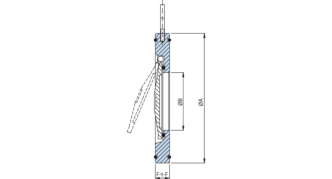 Clapet à battant entre brides extra-plat - acier zingué - PN16