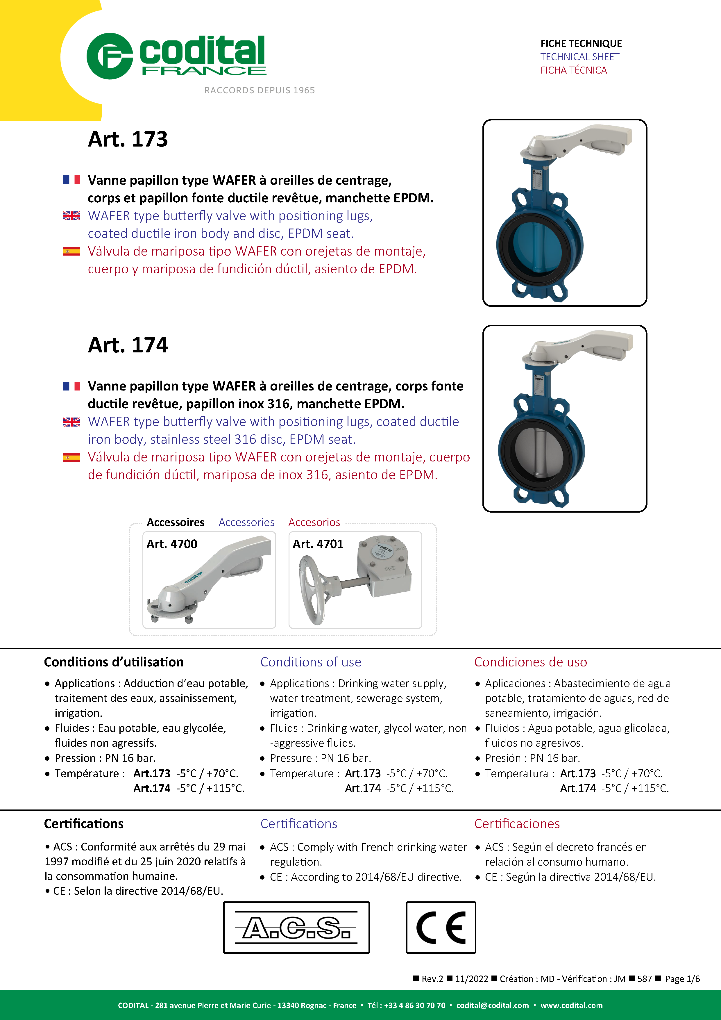 Fiche technique – Vanne...
