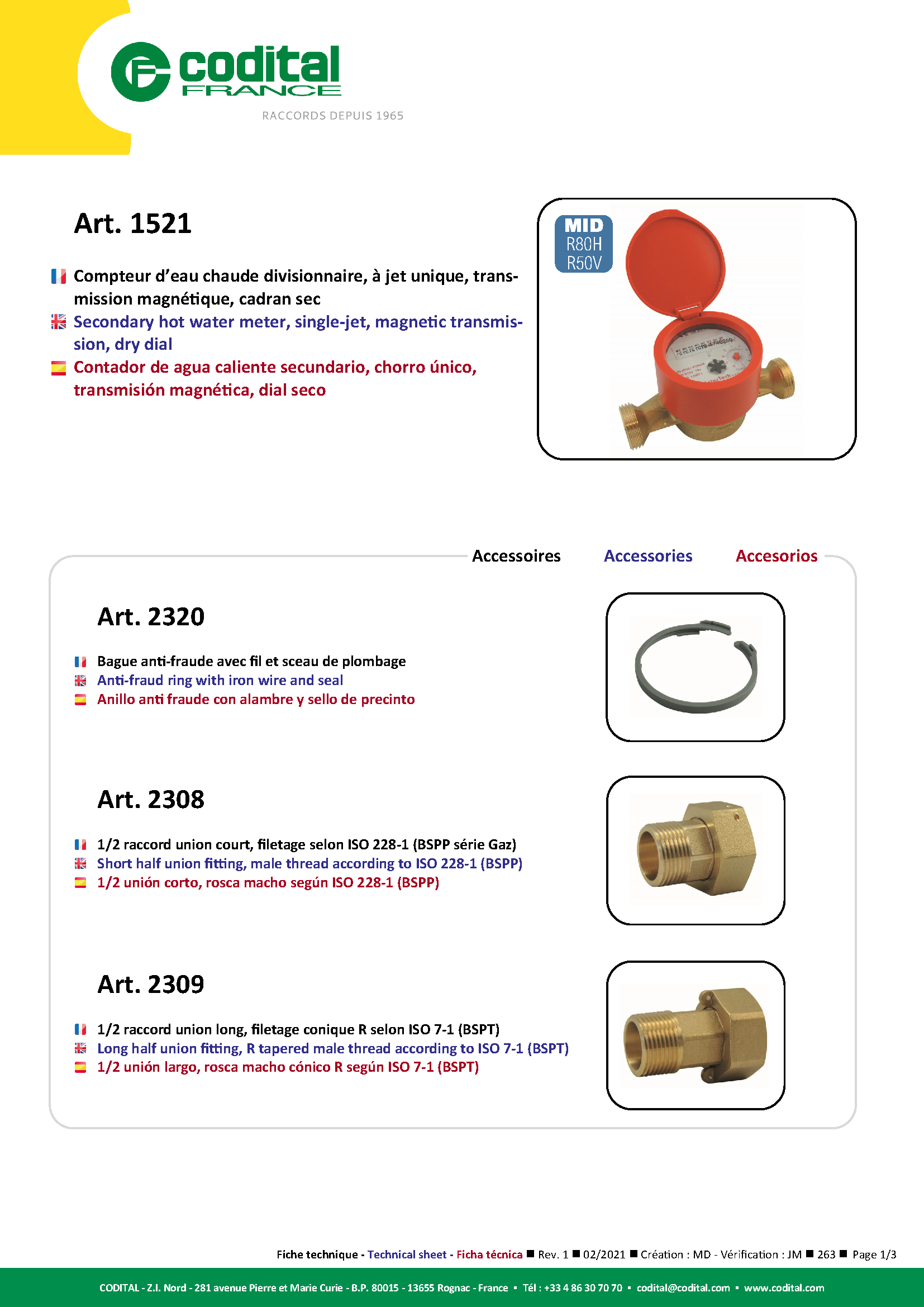 Fiche technique – Compteur...