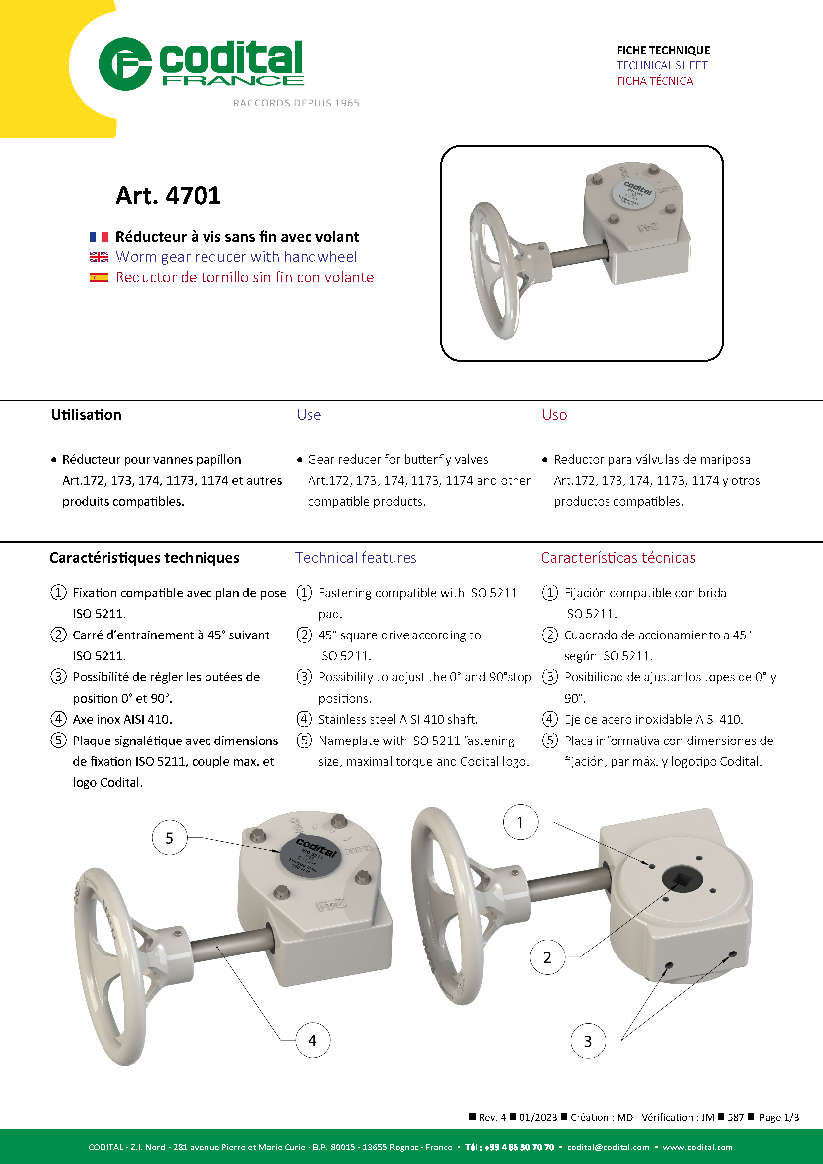 Fiche technique – Réducteur...