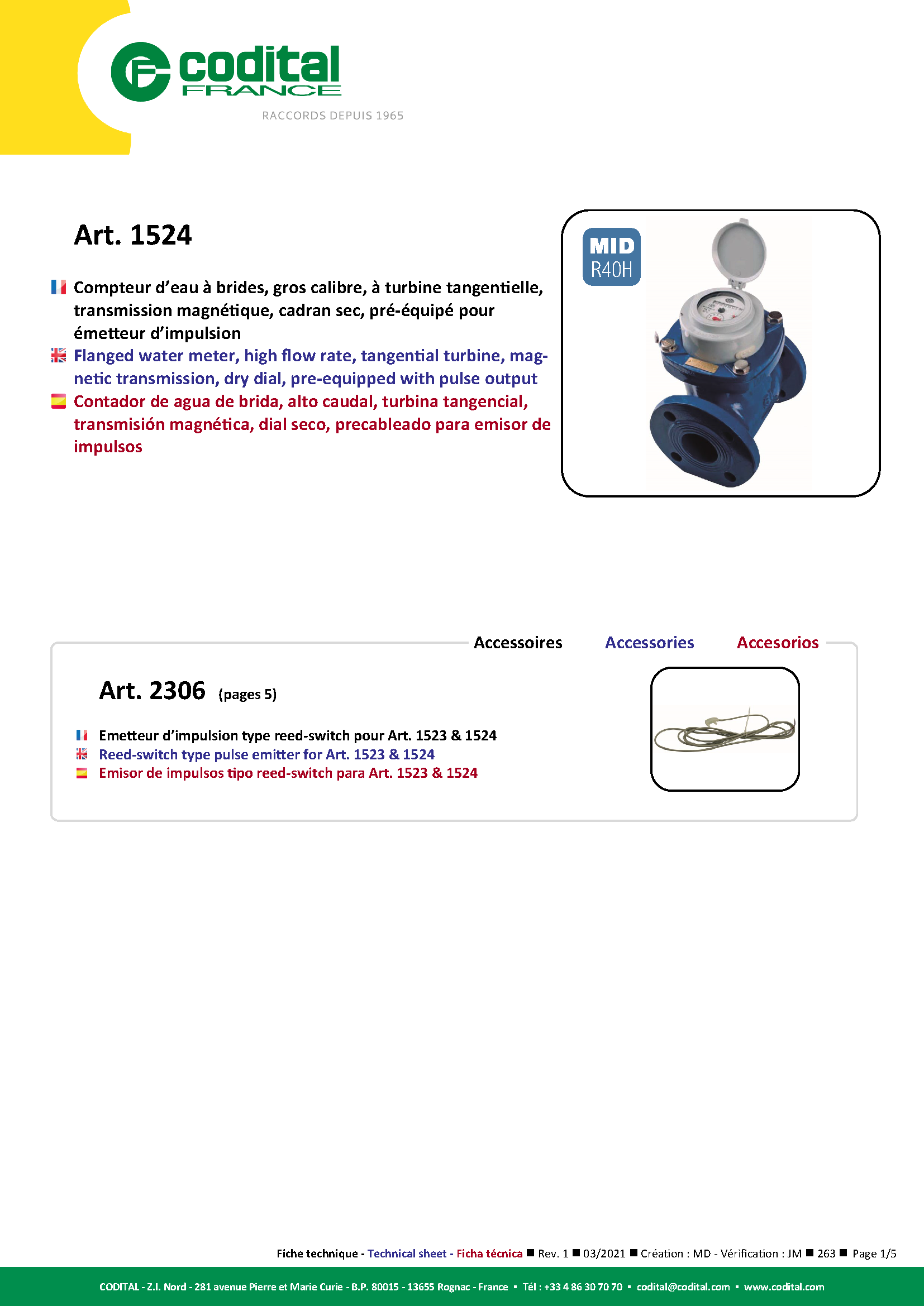 Fiche technique – Compteur...