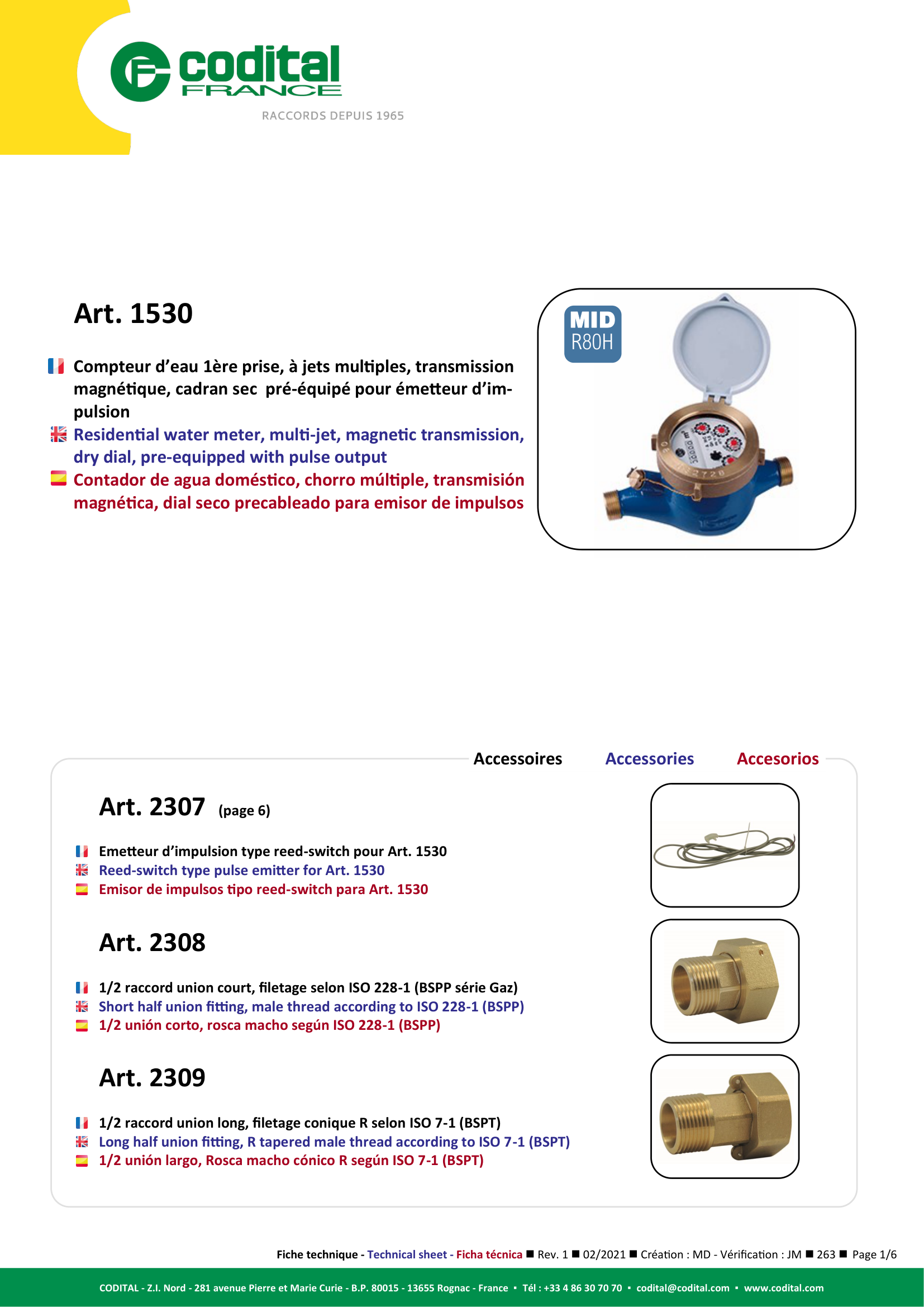 Fiche technique – Compteur...