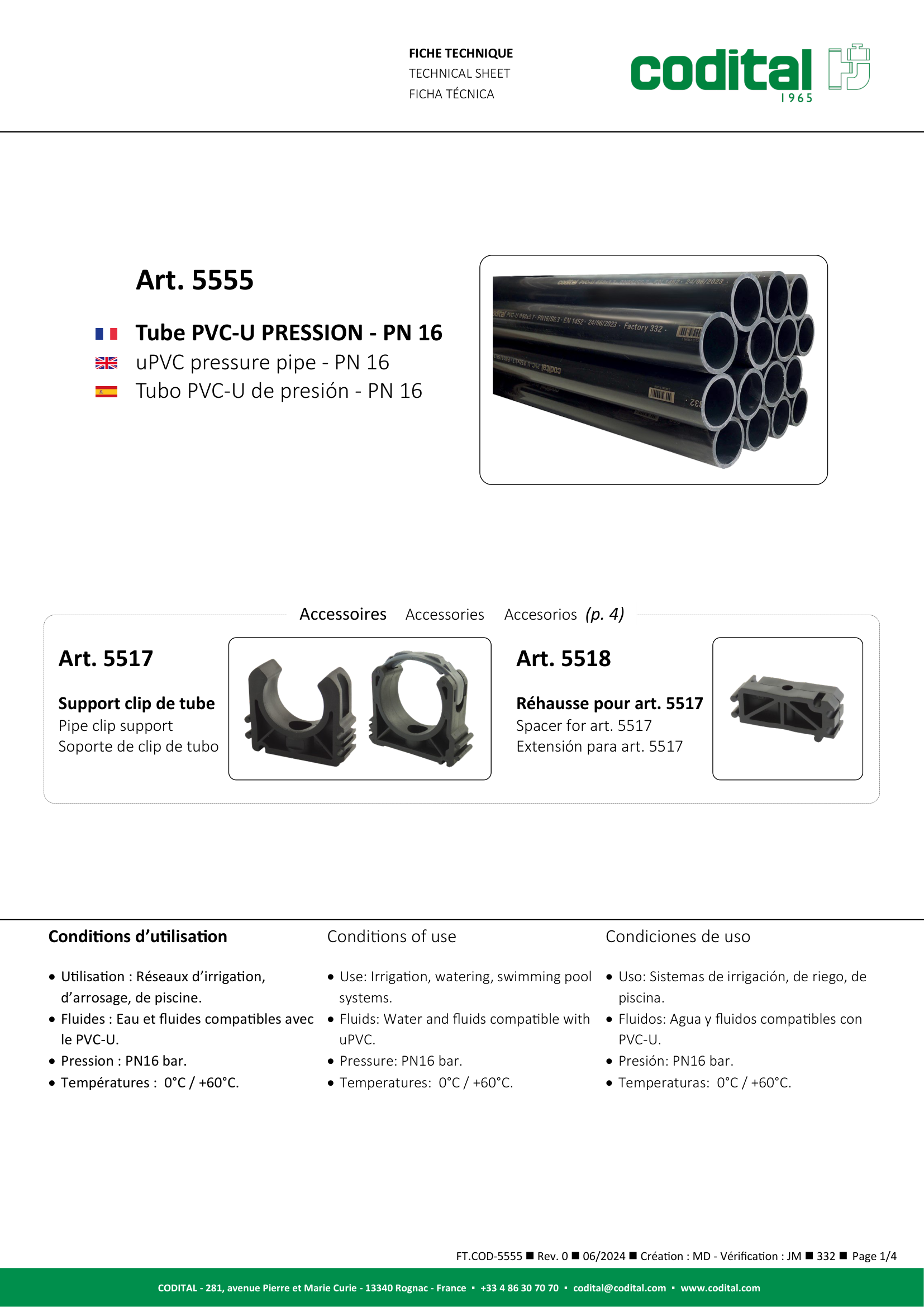 Fiche technique – Tube...