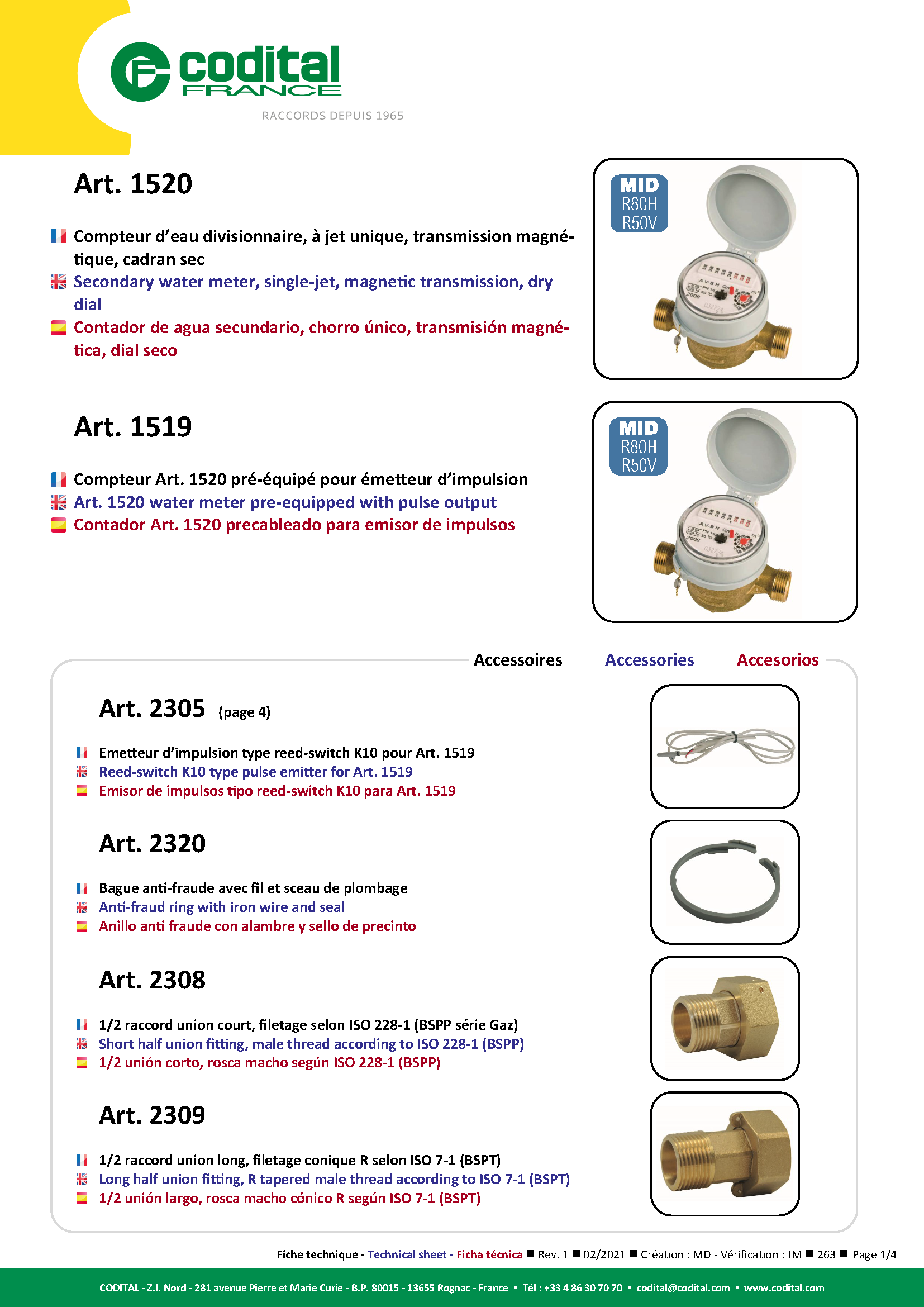 Fiche technique - Compteur...