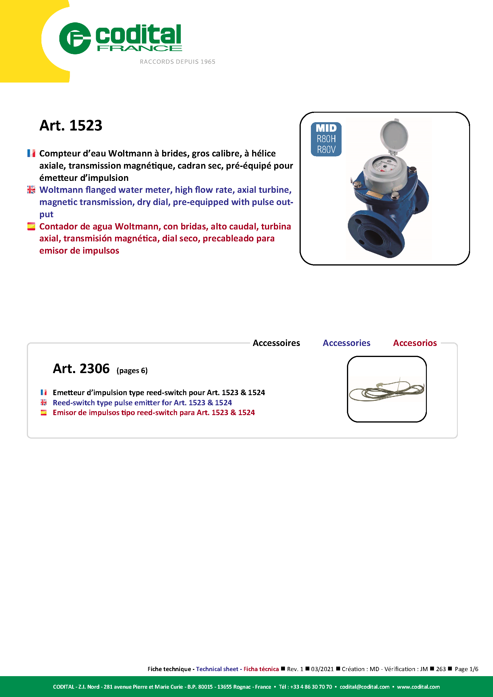 Fiche technique – Compteur...